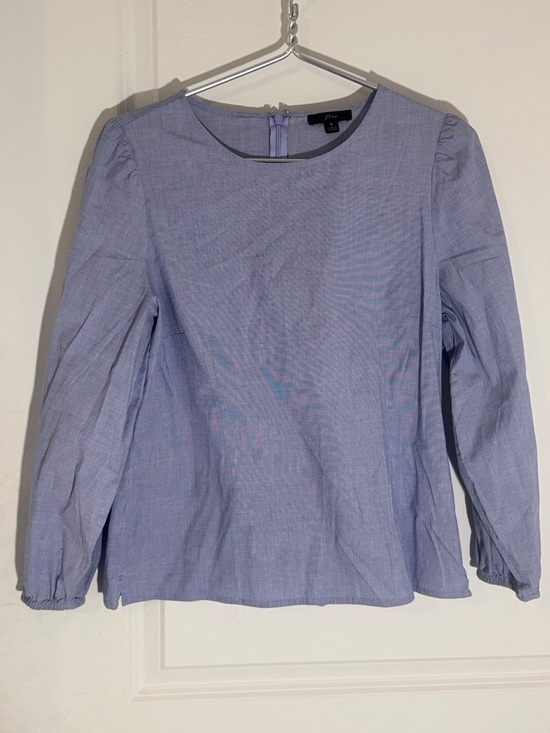 J. Crew Tops - J. Crew Light Lavender Puff-Sleeve Crewneck Blouse